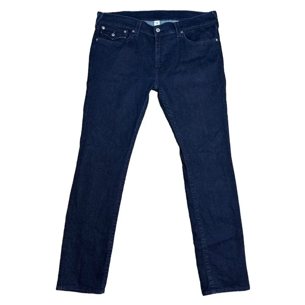 TRUE RELIGION MENS ROCCO SKINNY RELAXED JEAN W/ FLAP SIZE 40